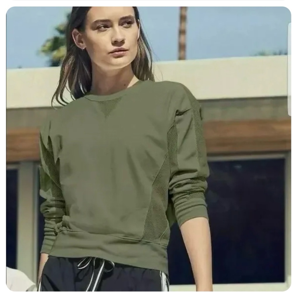 Athleta - Mesh Cruiser Sweatshirt - Olive Green